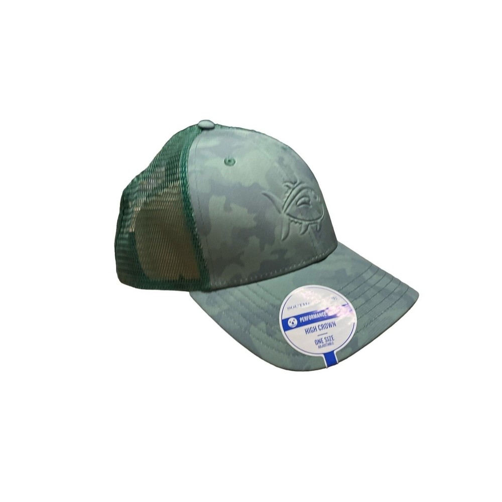 Southern Tide Logo Forest Green Camo Trucker Style Hat Adjustable OSFM New